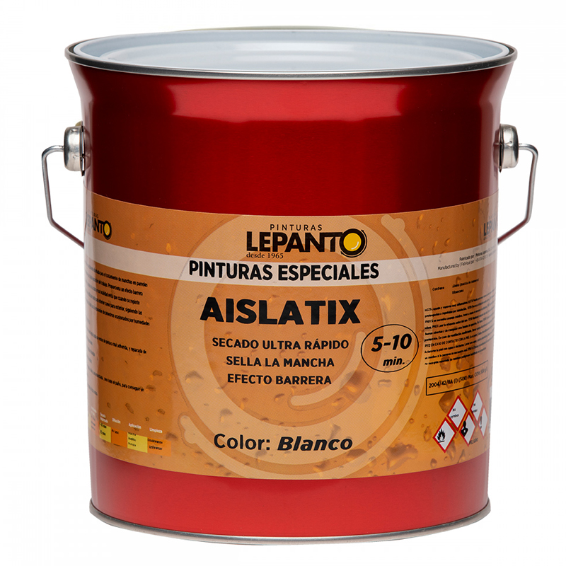 Pintura fibra caucho antigoteras de exterior Lepanto - blanco satinado 4l
